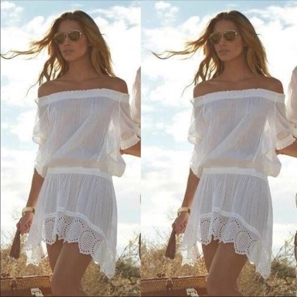 Other - White Off The Shoulder Beach Coverup